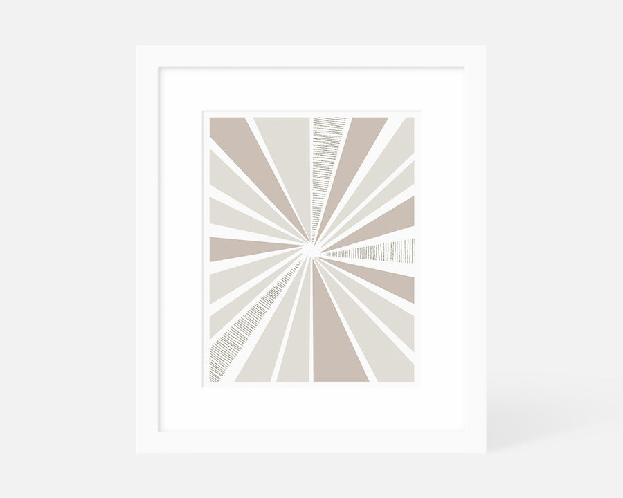 Sunburst Art Print - Taupe