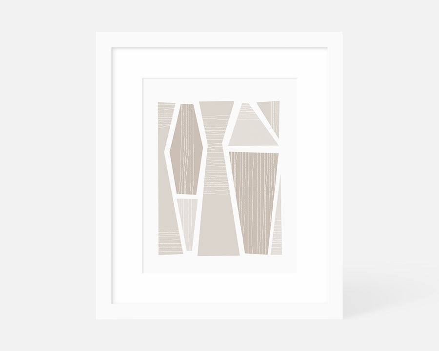 Tangram Art Print - Taupe