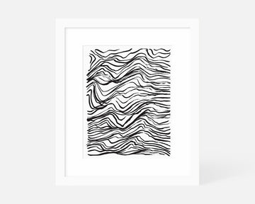 Topography Art Print - Black