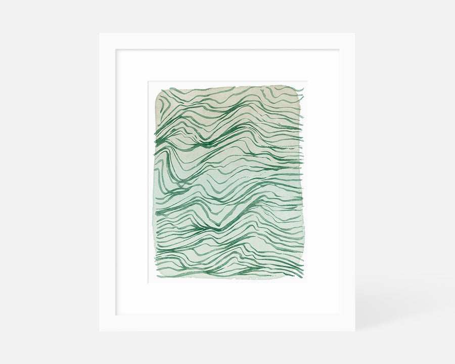 Topography Art Print - Green