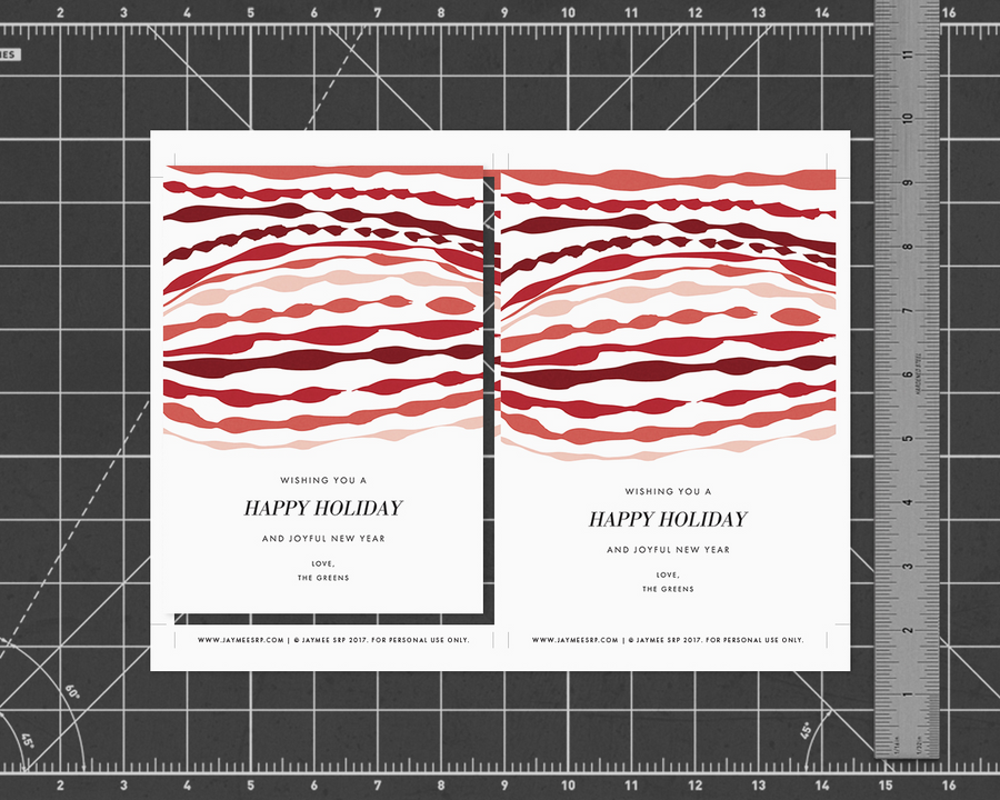 Ripple Holiday Card - Red [Printable]