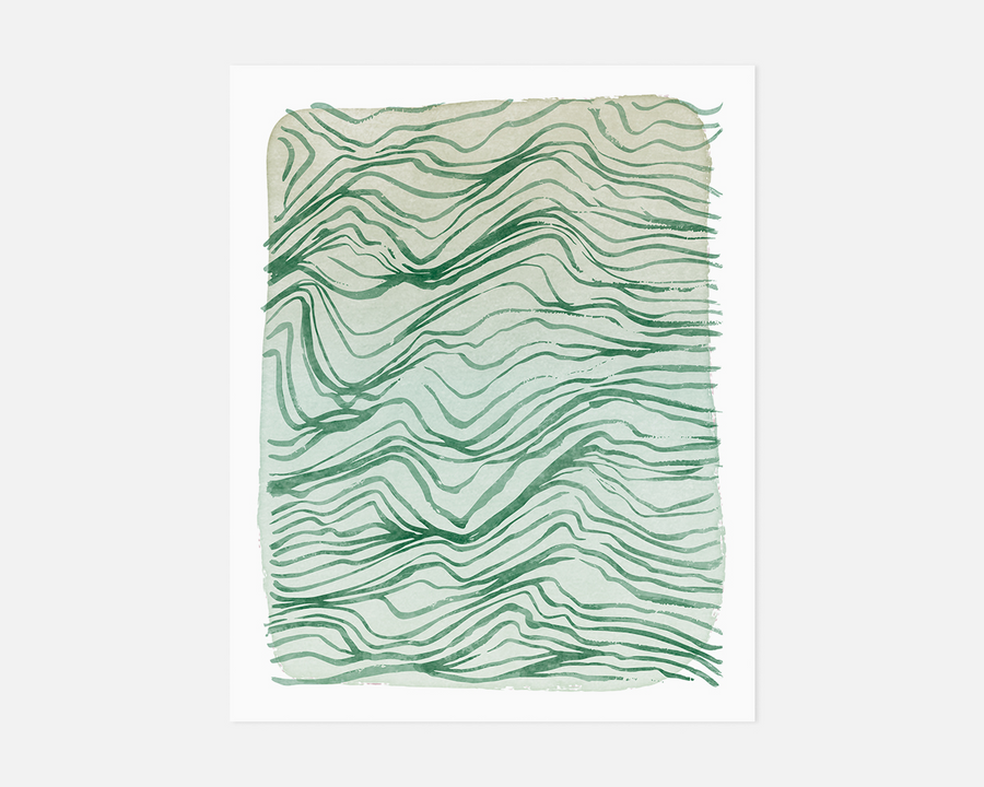 Topography Art Print - Green