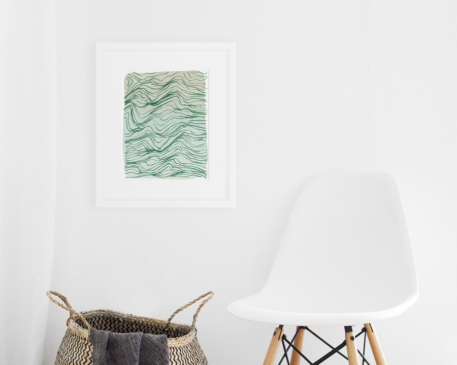 Topography Art Print - Green