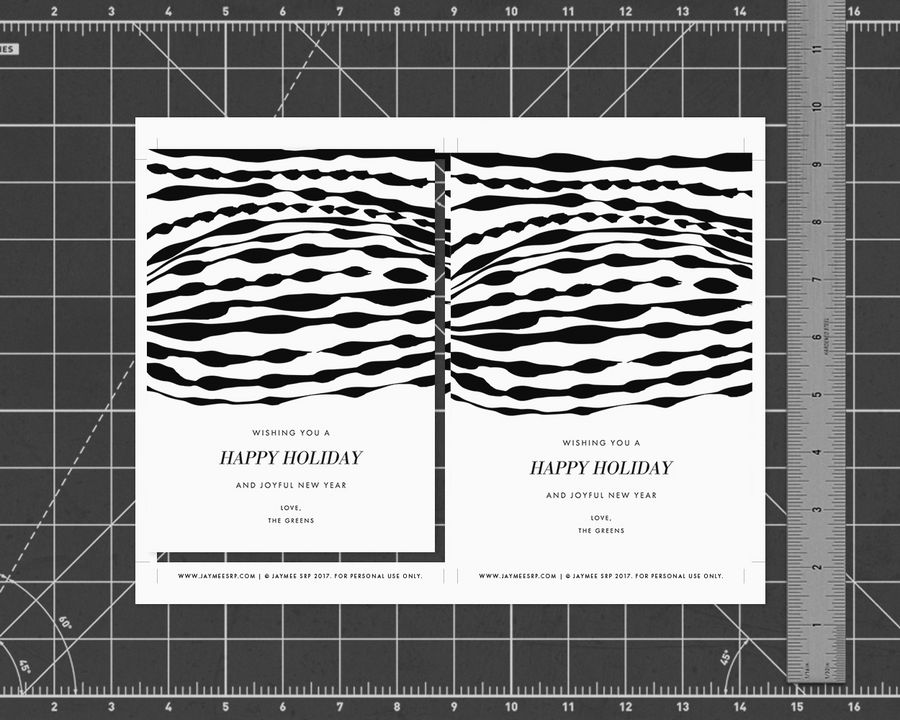 Ripple Holiday Card - Black [Printable]