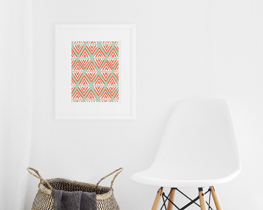Arrowhead Art Print - Coral