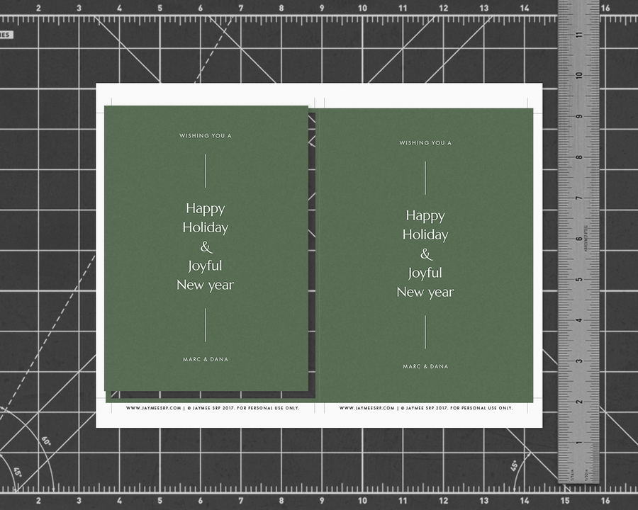 Simple Holiday Card - Green [Printable]